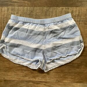 Aerie striped lounge shorts crochet bottom hem